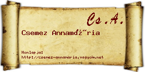 Csemez Annamária névjegykártya